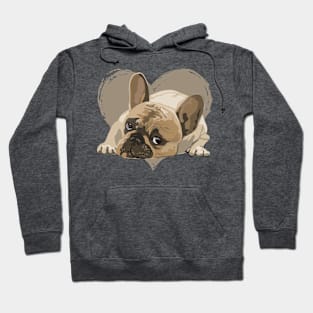 Bull Dog Puppy Pet Lover Heart Collection Hoodie